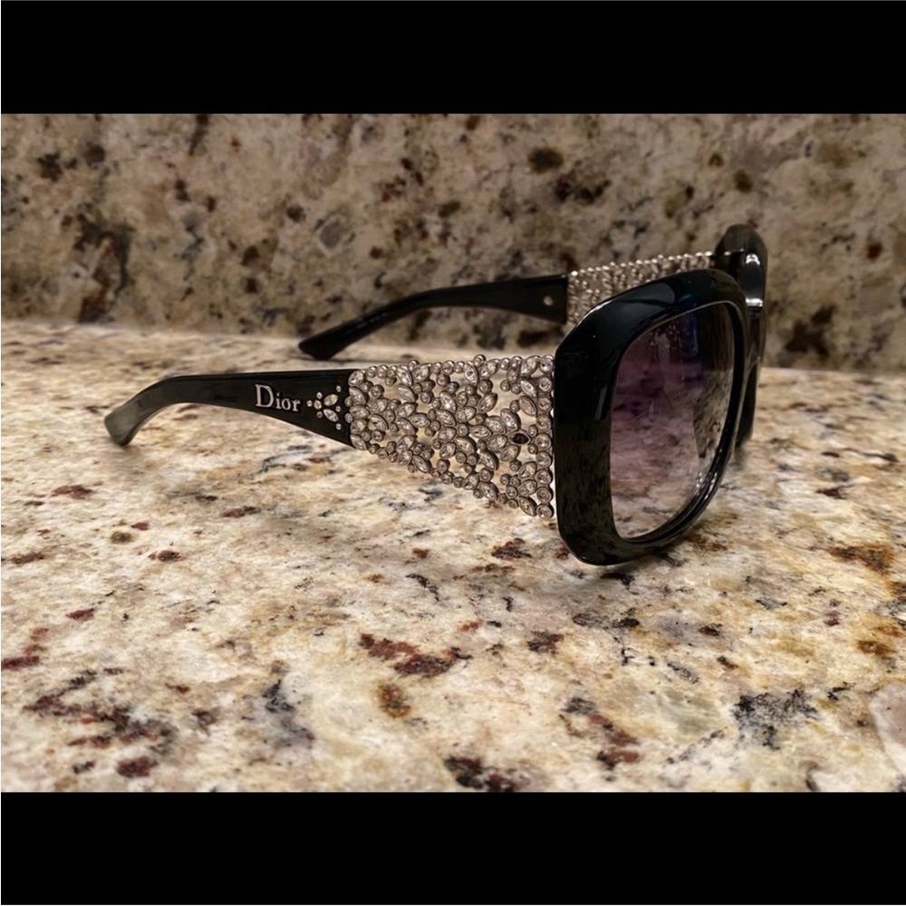 Christian Dior Delicacy Crystal Black Sunglasses Limited Edition RARE Vintage - Picture 2 of 9